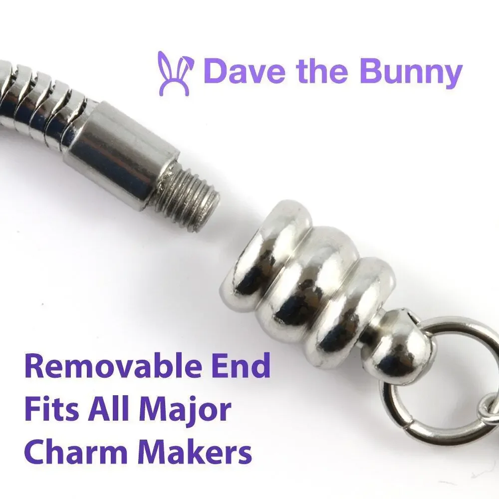 Garden Gnome Charm Bracelet, Stainless Steel Snake Chain Jewelry Garden Mascot